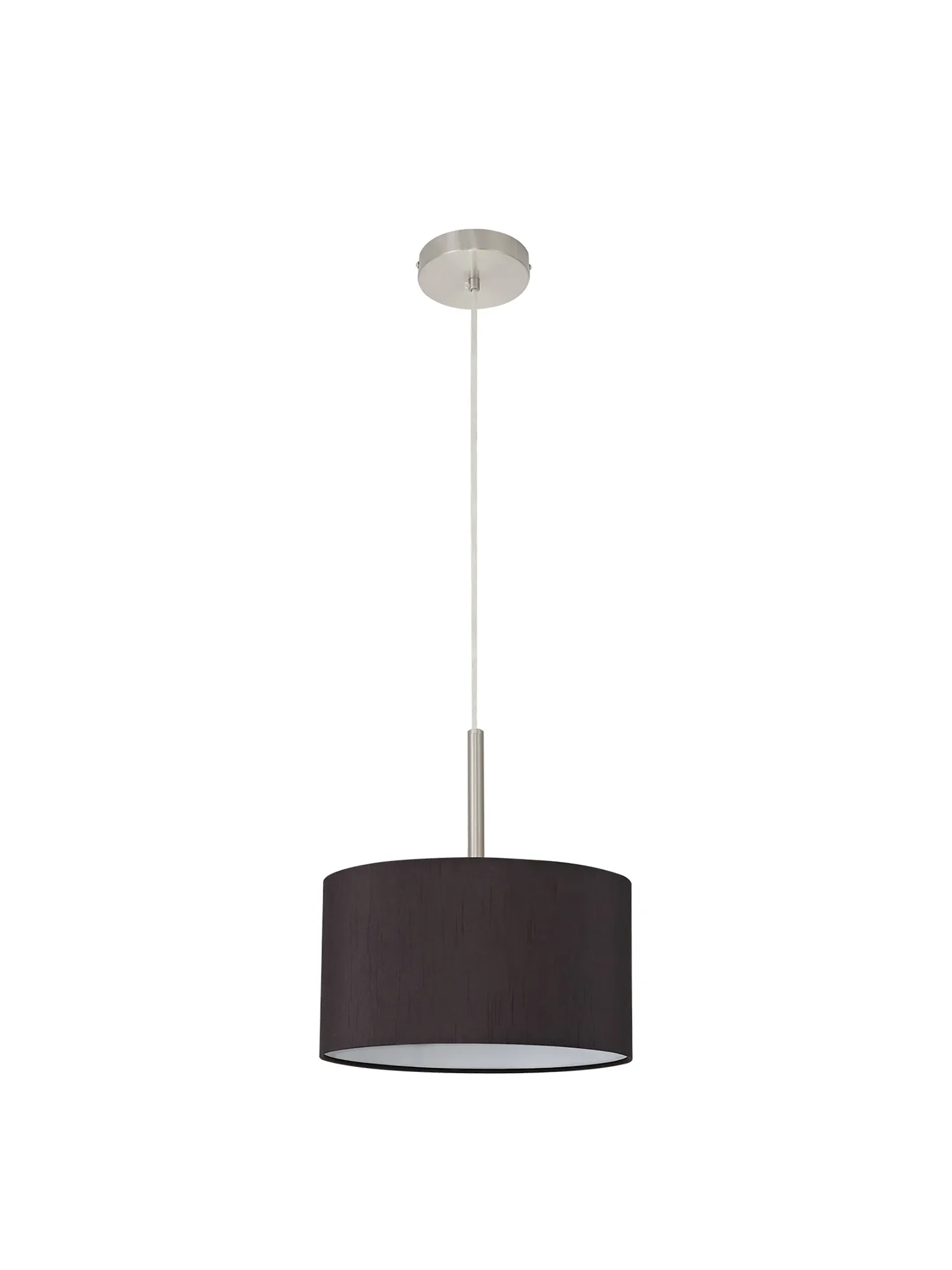 Baymont 30cm Pendant 1 Light Satin Nickel; Black DK0285  Deco Baymont SN BL